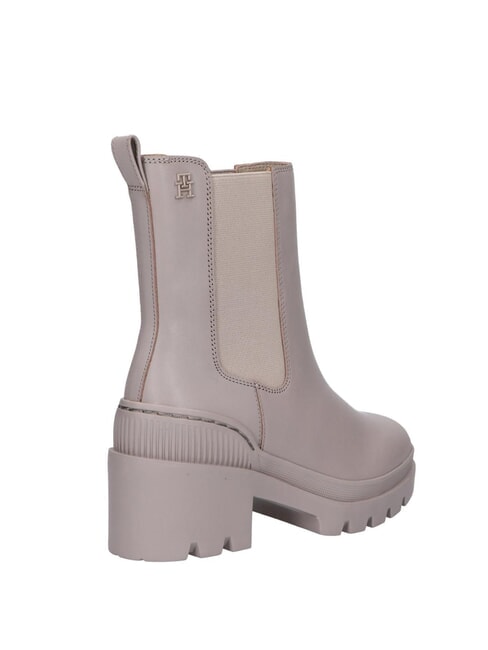 TH Ghete din piele cu toc mediu gri - Pantofi femei