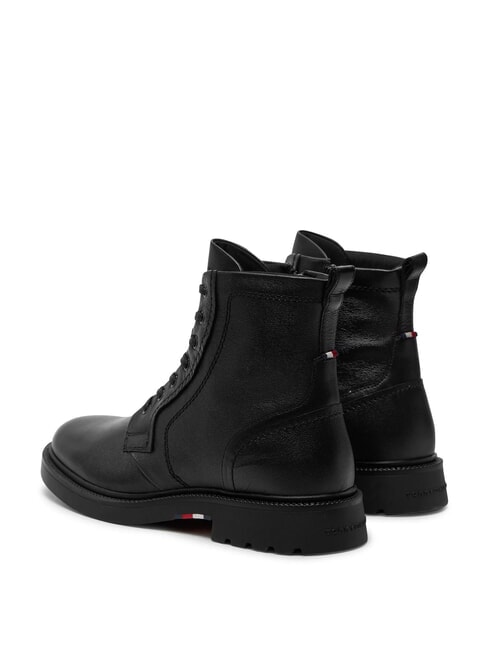 HILFIGER COMFORT Ghete din piele cu șireturi și fermoar negru - Pantofi bărbați