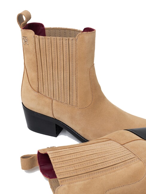 TH SUEDE COWBOY Ghete texane din piele &icirc;ntoarsă kaki - Pantofi femei