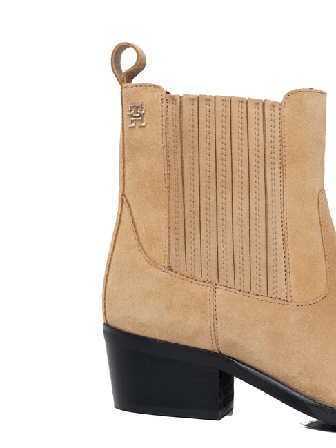 TH SUEDE COWBOY Ghete texane din piele &icirc;ntoarsă kaki - Pantofi femei