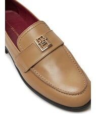 TOMMY HILFIGER THE LEATHER CLASSIC Mocasini din piele pentru femei kaki - Pantofi femei - 3