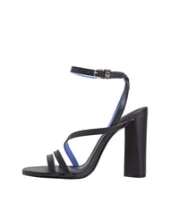 TOMMY HILFIGER TH LEATHER BLOCK Sandale &icirc;nalte din piele cu bareta la gleznă - Pantofi femei