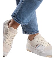 TOMMY HILFIGER SUEDE STRIPES BASKET Teniși din piele &icirc;ntoarsă bej - Pantofi femei - 6