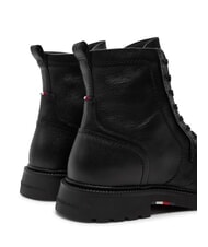 TOMMY HILFIGER HILFIGER COMFORT Ghete din piele cu șireturi și fermoar negru - Pantofi bărbați - 5