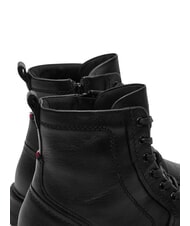 TOMMY HILFIGER HILFIGER COMFORT Ghete din piele cu șireturi și fermoar negru - Pantofi bărbați - 4