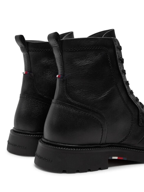 HILFIGER COMFORT Ghete din piele cu șireturi și fermoar negru - Pantofi bărbați