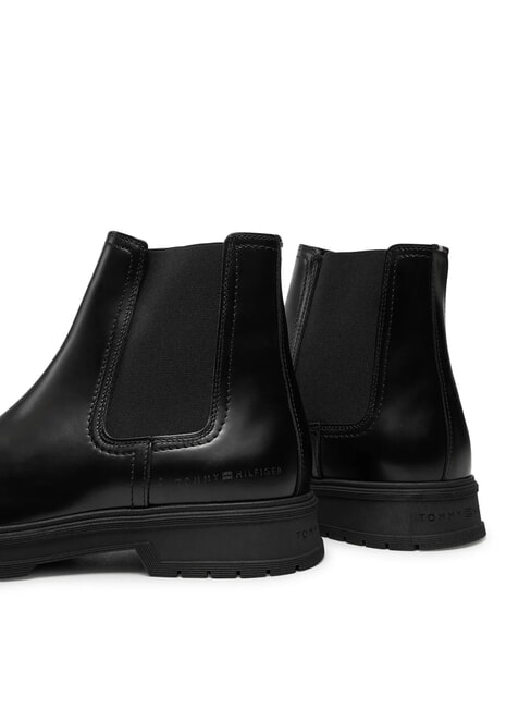 HILFIGER ABRASIV WAR Ghete din piele stil Chelsea negru - Pantofi bărbați