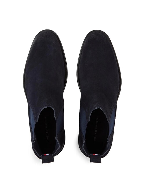 CORE RWB HILFIGER Ghete din piele &icirc;ntoarsă albastru - Pantofi bărbați