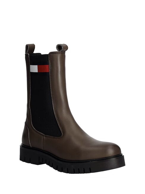 TH JEANS Ghete din piele pentru gleznă maro - Pantofi femei