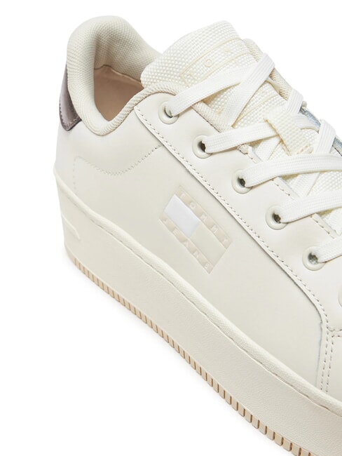 TOMMY JEANS Flatform Adidași &icirc;nalți ecru - Pantofi femei