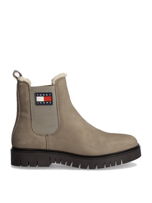 TH JEANS Ghete din piele nubuck kaki - Pantofi femei