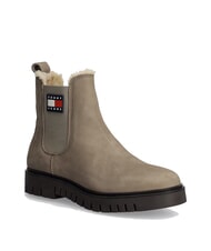 TOMMY HILFIGER TH JEANS Ghete din piele nubuck kaki - Pantofi femei - 3