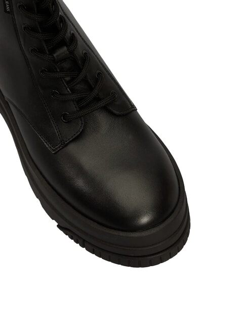 TH JEANS Ghete din piele cu platformă și fermoar negru - Pantofi femei