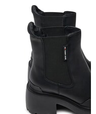 TOMMY HILFIGER TH JEANS Ghete din piele cu toc mediu negru - Pantofi femei - 3
