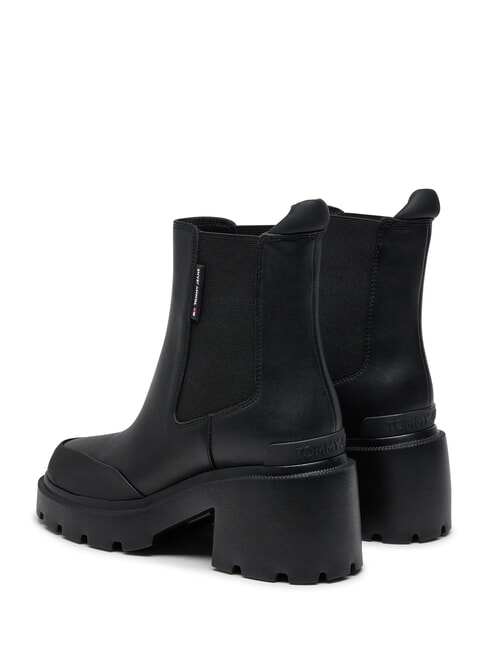 TH JEANS Ghete din piele cu toc mediu negru - Pantofi femei