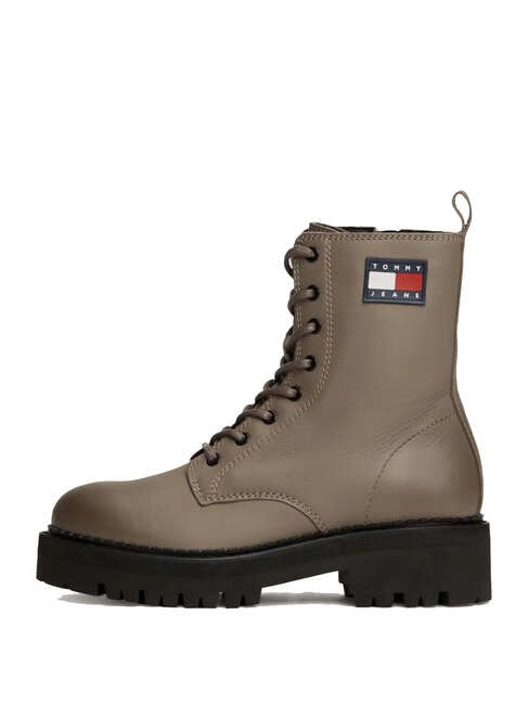 TOMMY JEANS Urban Lace Up Botine din piele gri - Pantofi femei