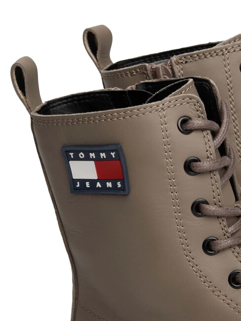 TOMMY JEANS Urban Lace Up Botine din piele gri - Pantofi femei