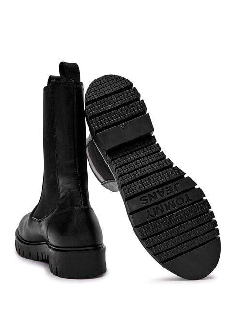 TH JEANS Ghete din piele pentru gleznă negru - Pantofi femei