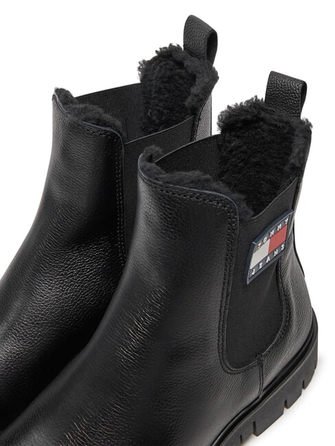 TH JEANS Ghete din piele pentru gleznă negru - Pantofi femei