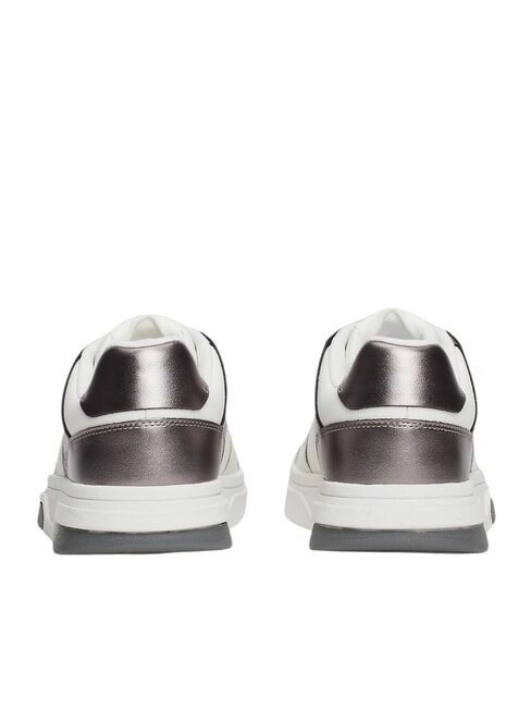 TOMMY JEANS Adidași din piele alb/argintiu - Pantofi femei