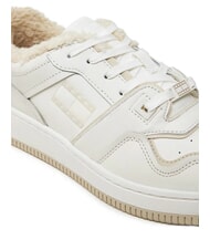 TOMMY HILFIGER TH JEANS Teniși din piele cu aplicație ecru - Pantofi femei - 6