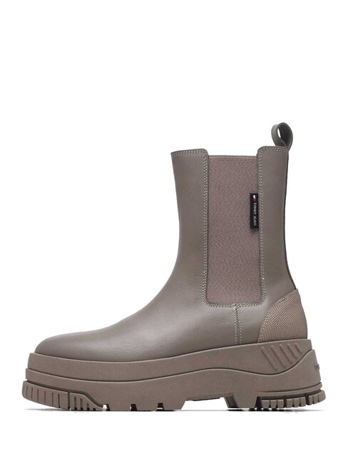 TH JEANS  Ghete &icirc;nalte din piele gri - Pantofi femei