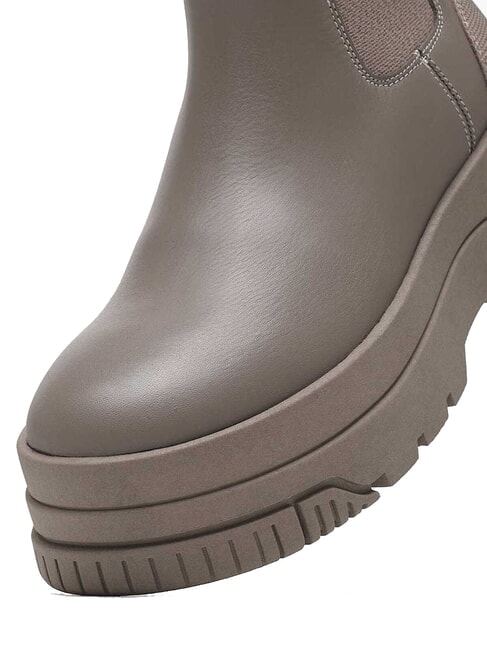 TH JEANS  Ghete &icirc;nalte din piele gri - Pantofi femei