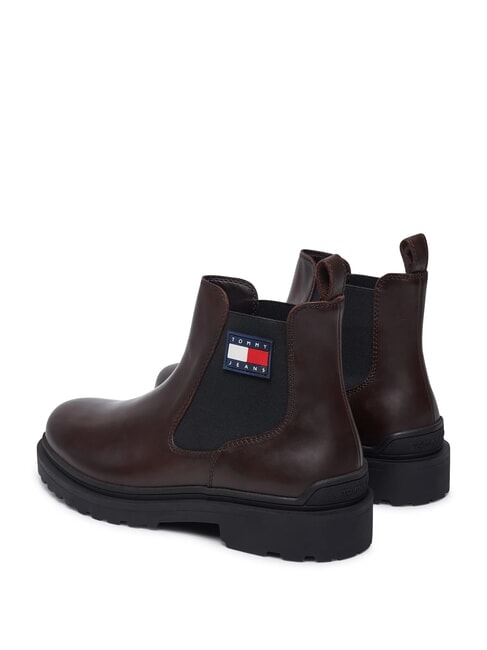 TOMMY JEANS CHELSEA LEATHER  Botine din piele maro - Pantofi bărbați