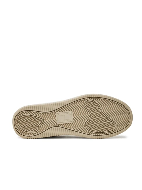 TH JEANS Teniși din piele cu aplicație ecru - Pantofi femei