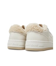 TOMMY HILFIGER TH JEANS Teniși din piele cu aplicație ecru - Pantofi femei - 5