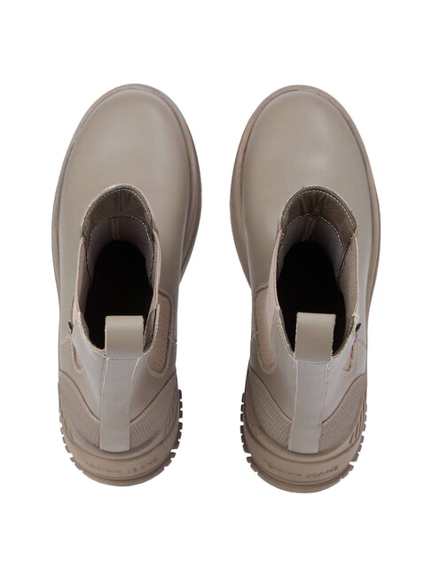 TH JEANS  Ghete &icirc;nalte din piele gri - Pantofi femei