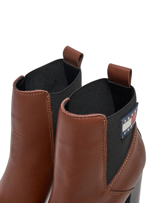 TJW NEW ESS HIGH HEEL Ghete din piele cu toc bloc maro - Pantofi femei