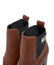 TOMMY HILFIGER TJW NEW ESS HIGH HEEL Ghete din piele cu toc bloc maro - Pantofi femei - 4