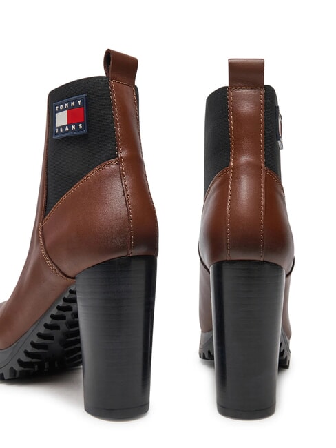 TJW NEW ESS HIGH HEEL Ghete din piele cu toc bloc maro - Pantofi femei