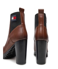 TOMMY HILFIGER TJW NEW ESS HIGH HEEL Ghete din piele cu toc bloc maro - Pantofi femei - 5