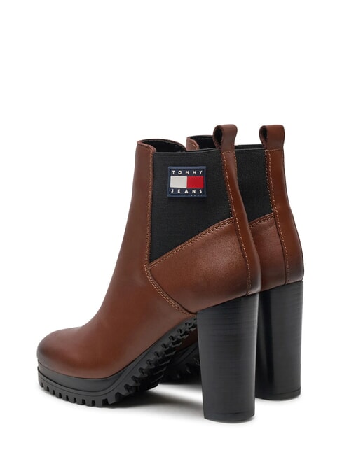 TJW NEW ESS HIGH HEEL Ghete din piele cu toc bloc maro - Pantofi femei