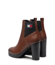 TOMMY HILFIGER TJW NEW ESS HIGH HEEL Ghete din piele cu toc bloc maro - Pantofi femei - 6
