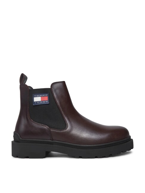 TOMMY JEANS CHELSEA LEATHER  Botine din piele maro - Pantofi bărbați