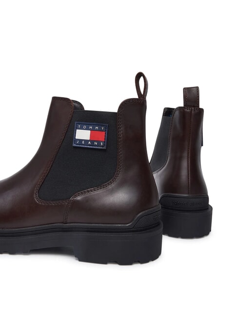 TOMMY JEANS CHELSEA LEATHER  Botine din piele maro - Pantofi bărbați
