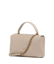 PINKO CLASSIC LADY LOVE BAG geanta chevron bej-gri fumuriu-auriu antic - Genți femei - 2