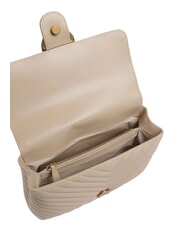 PINKO CLASSIC LADY LOVE BAG geanta chevron bej-gri fumuriu-auriu antic - Genți femei - 3