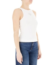 GUESS NEW SL ROUND GUENDALINA Top cu logo cu strasuri 4G alb purpuriu - tricou - 3