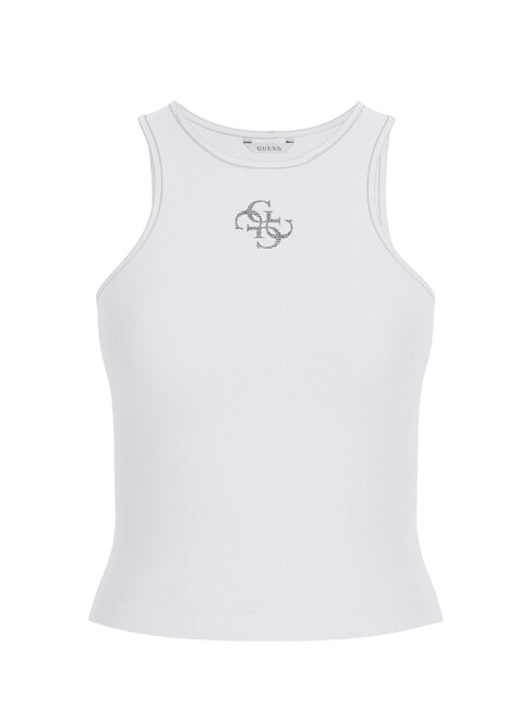 NEW SL ROUND GUENDALINA Top cu logo cu strasuri 4G alb purpuriu - tricou