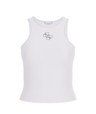 GUESS NEW SL ROUND GUENDALINA Top cu logo cu strasuri 4G alb purpuriu - tricou - 4