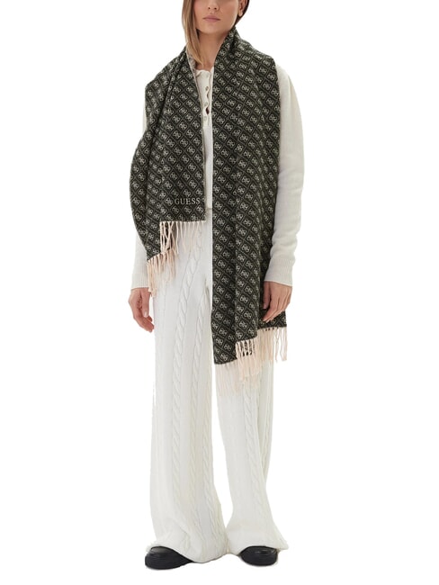 4G LOGO Eșarfă cu franjuri BLACK - Eșarfe