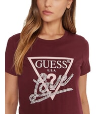 GUESS PEARLS LOVE TRIANGLE Tricou cu imprimeu și aplicații roșu noir - tricou - 3