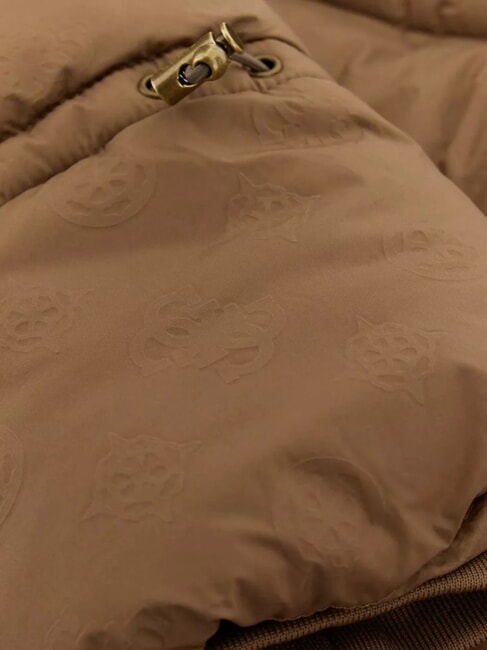 NEW DAISY Jachetă de puf cu glugă gri taupe spălat multicolor - Jachete de puf pentru femei