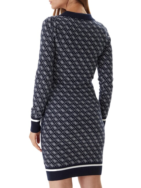 AUBREY Rochie tricotată 4g albastru și crem - Haine de femeie