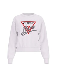 GUESS STUDDED LOVE Hanorac cu guler rotund și imprimeu cu ținte alb purpuriu - Hanorace pentru femei - 2