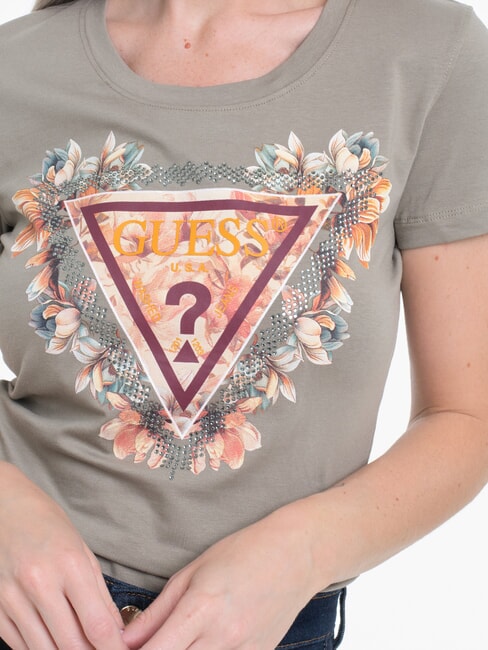 TRIANGLE FLOWERS Tricou elastic cu imprimeu frunza de salvie - tricou